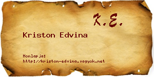 Kriston Edvina névjegykártya